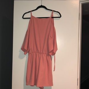 Pink Lily Pink/mauve short sleeve flowy romper